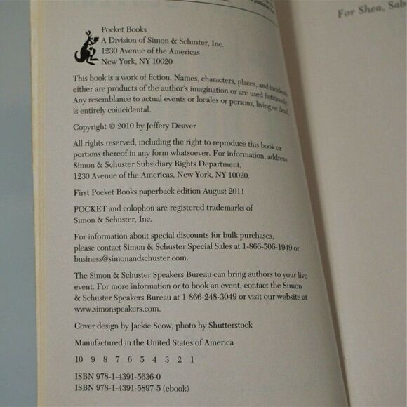 Edge by Jeffery Deaver 2011 Paperback Pocket Books - Picture 3 of 4